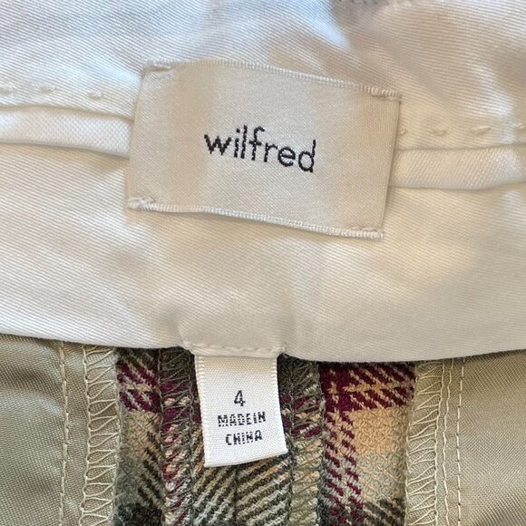 Last Chance! New Aritzia Plaid Effortless Crop Pant Olive 4 $148 - Picture 6 of 8